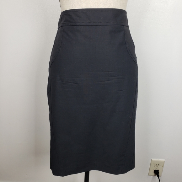 NetWork Black Wool Blend Pencil Skirt 38 - Picture 6 of 15